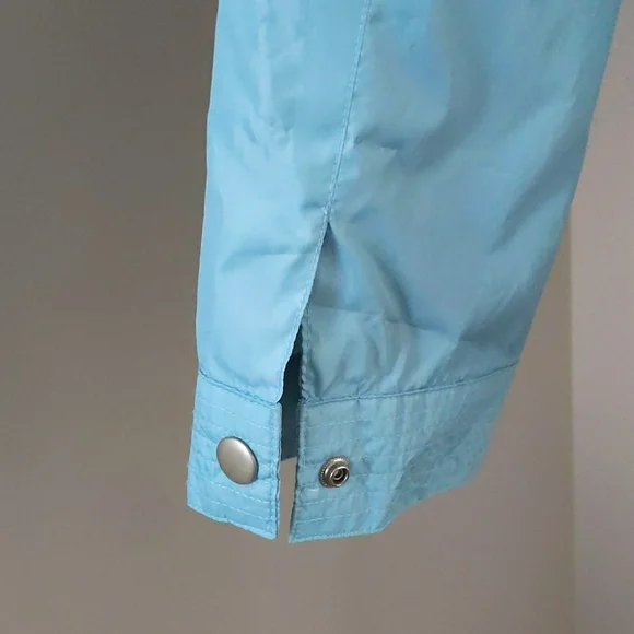 Forever 21 Blue Zip up Nylon Jacket with Mesh Lining Sz L Juniors - Picture 6 of 8